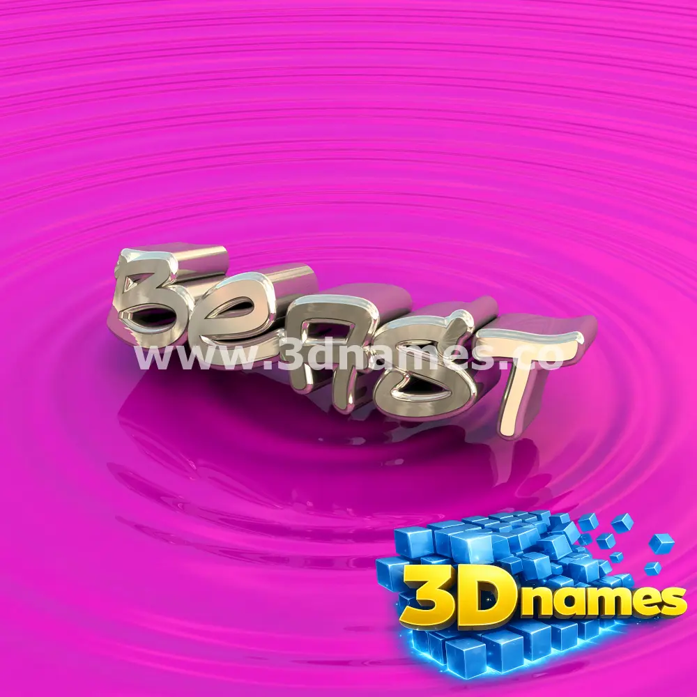 beast in Pink Graffiti style - 3D name wallpaper