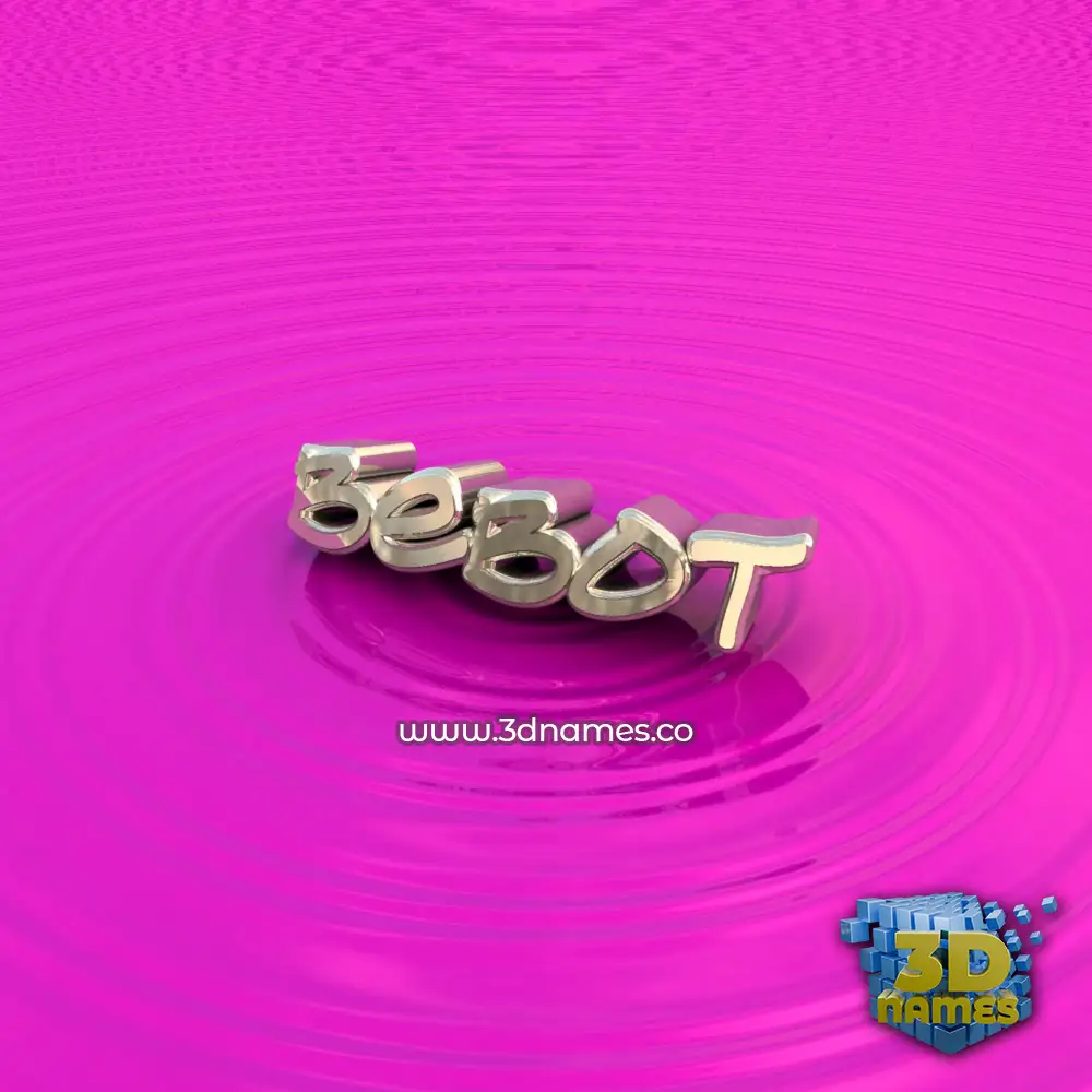 bebot in Pink Graffiti style - 3D name wallpaper