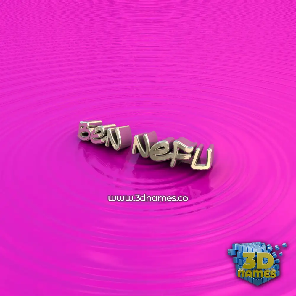 ben nefu in Pink Graffiti style - 3D name wallpaper