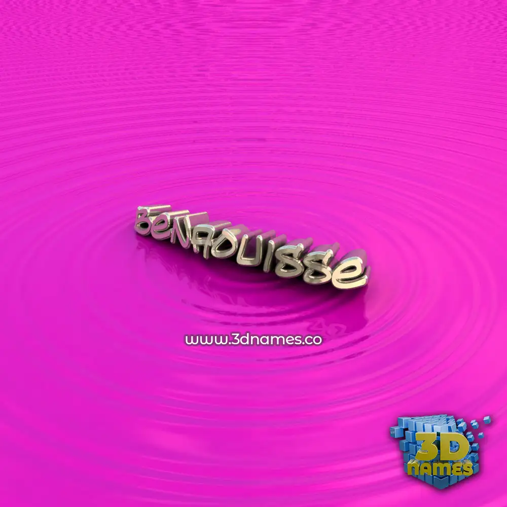 benaouisse in Pink Graffiti style - 3D name wallpaper