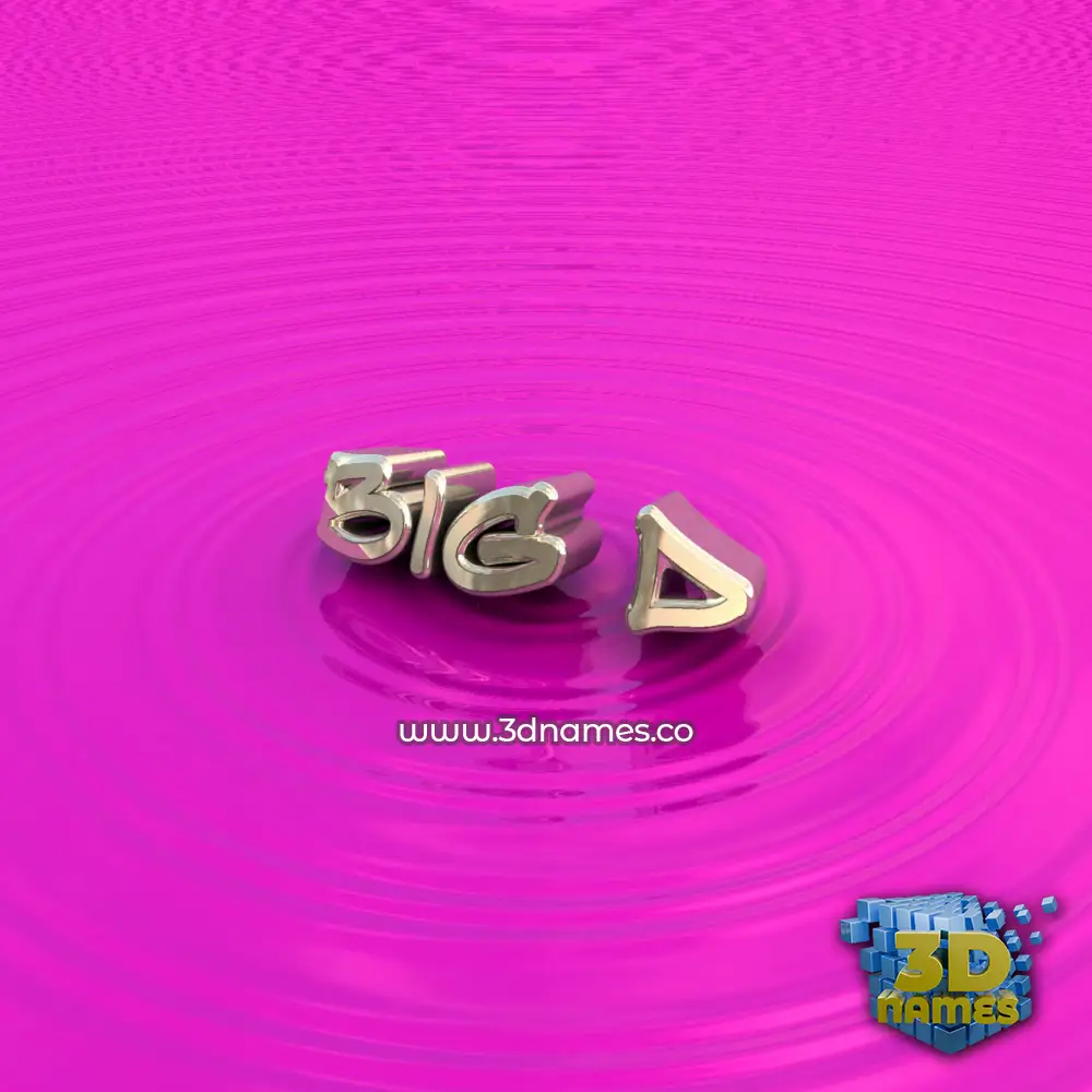 big d in Pink Graffiti style - 3D name wallpaper