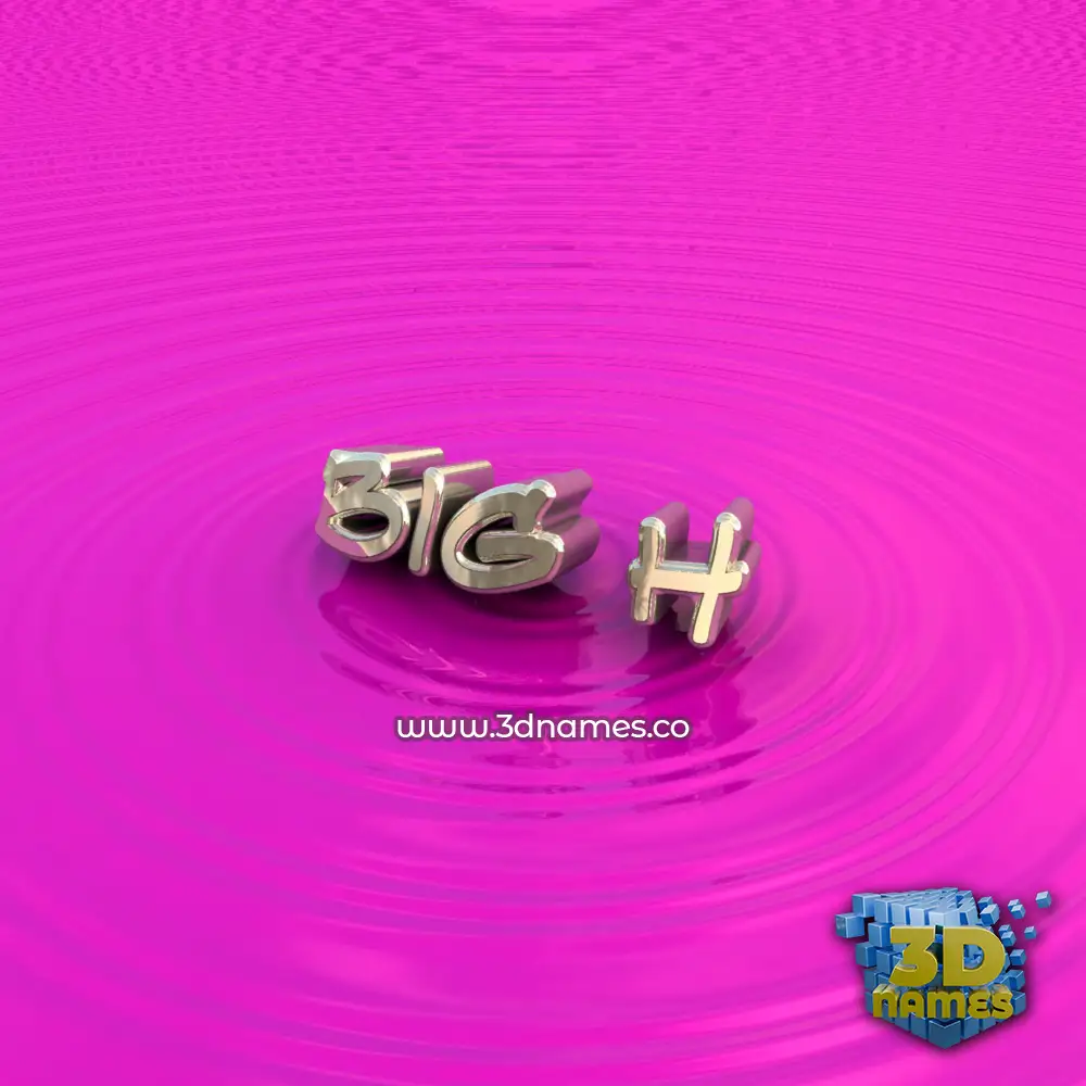 big h in Pink Graffiti style - 3D name wallpaper