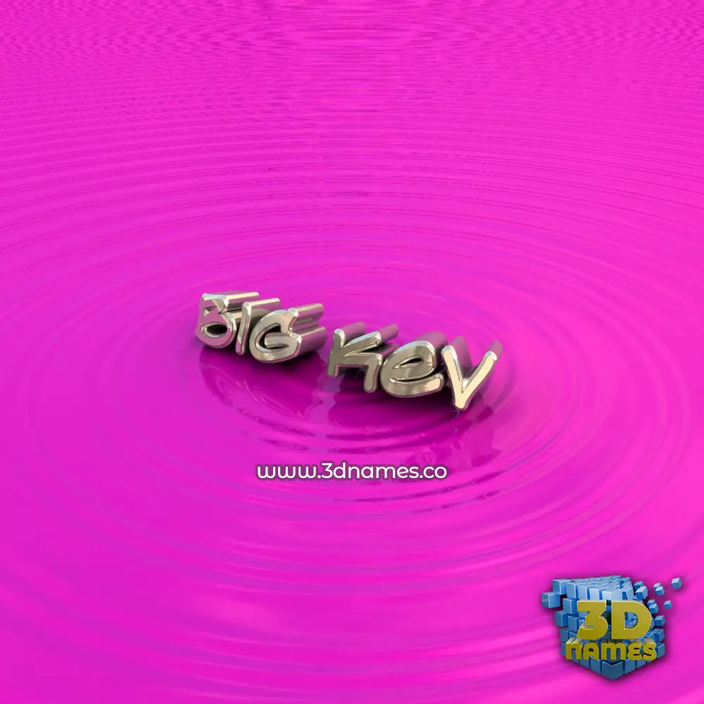 big kev in Pink Graffiti style - 3D name wallpaper