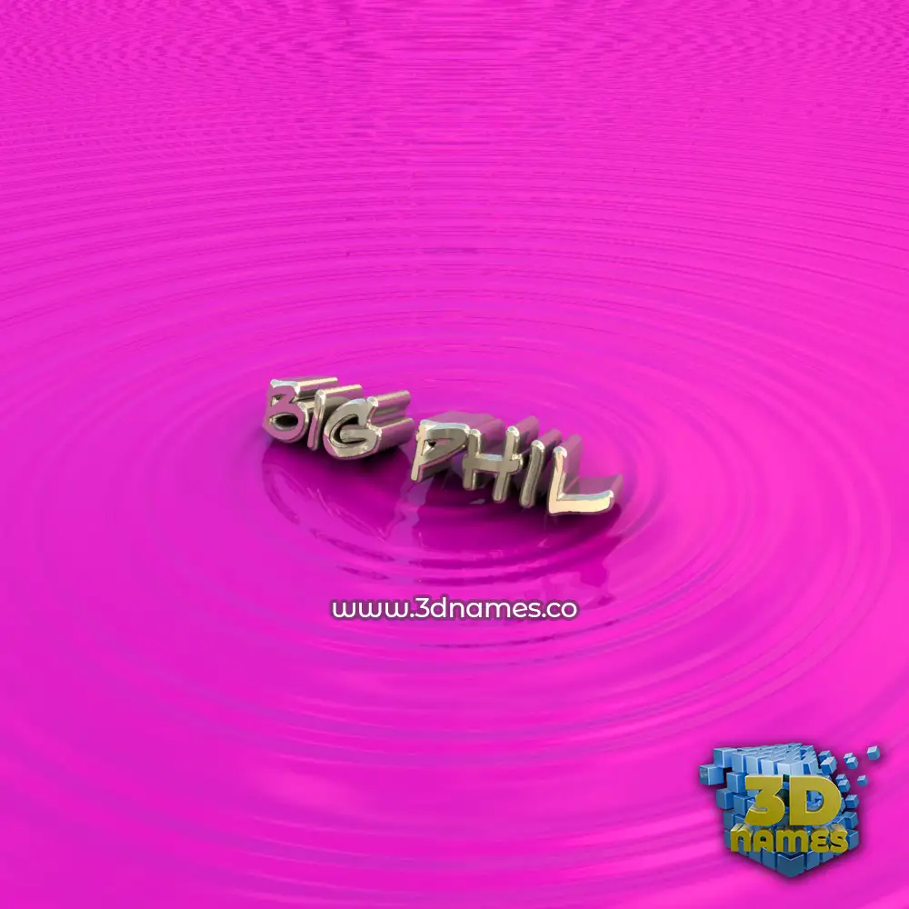 big phil in Pink Graffiti style - 3D name wallpaper