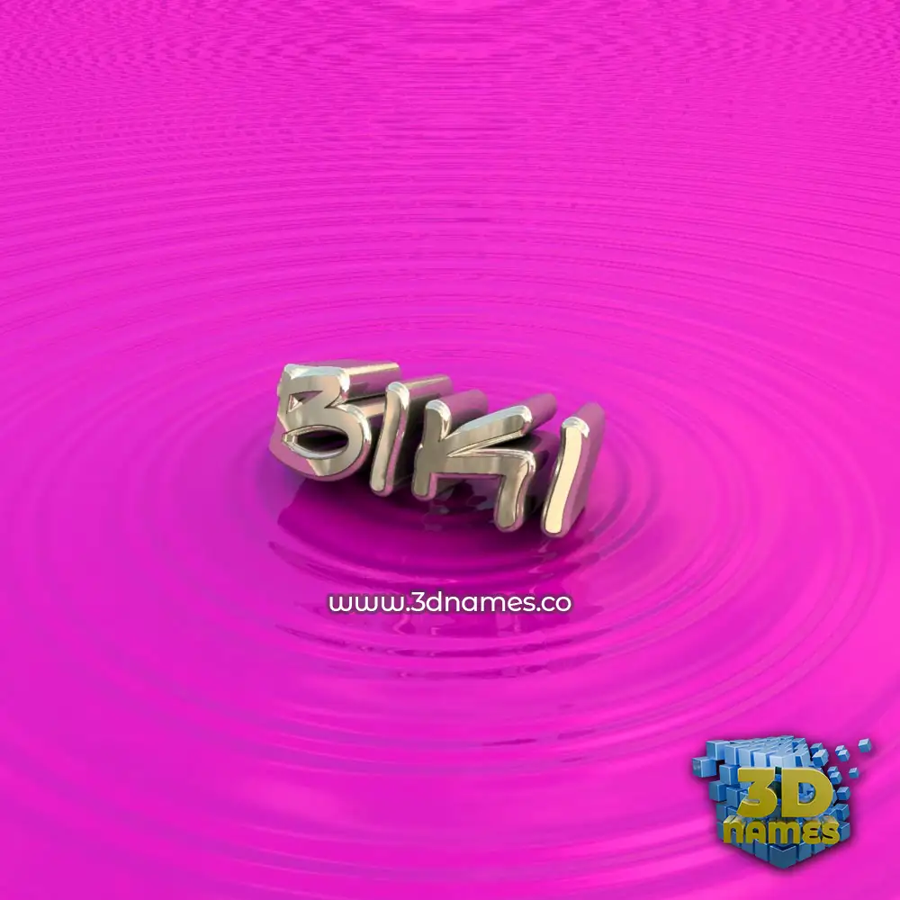 biki in Pink Graffiti style - 3D name wallpaper