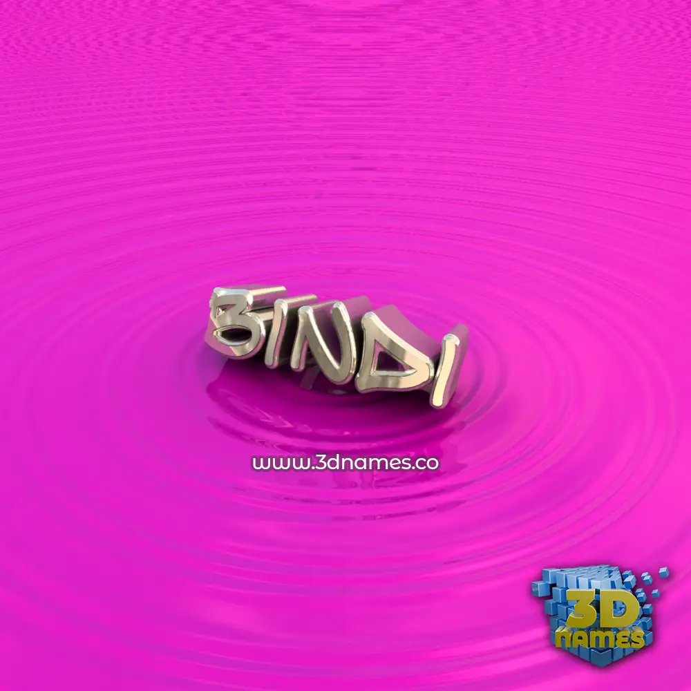 bindi in Pink Graffiti style - 3D name wallpaper