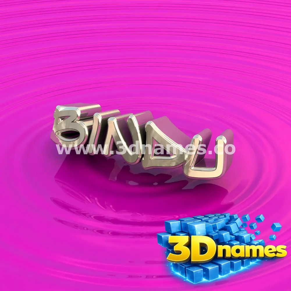 bindu in Pink Graffiti style - 3D name wallpaper