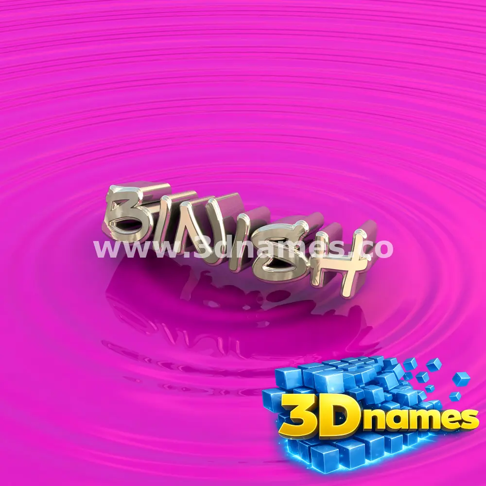 binish in Pink Graffiti style - 3D name wallpaper