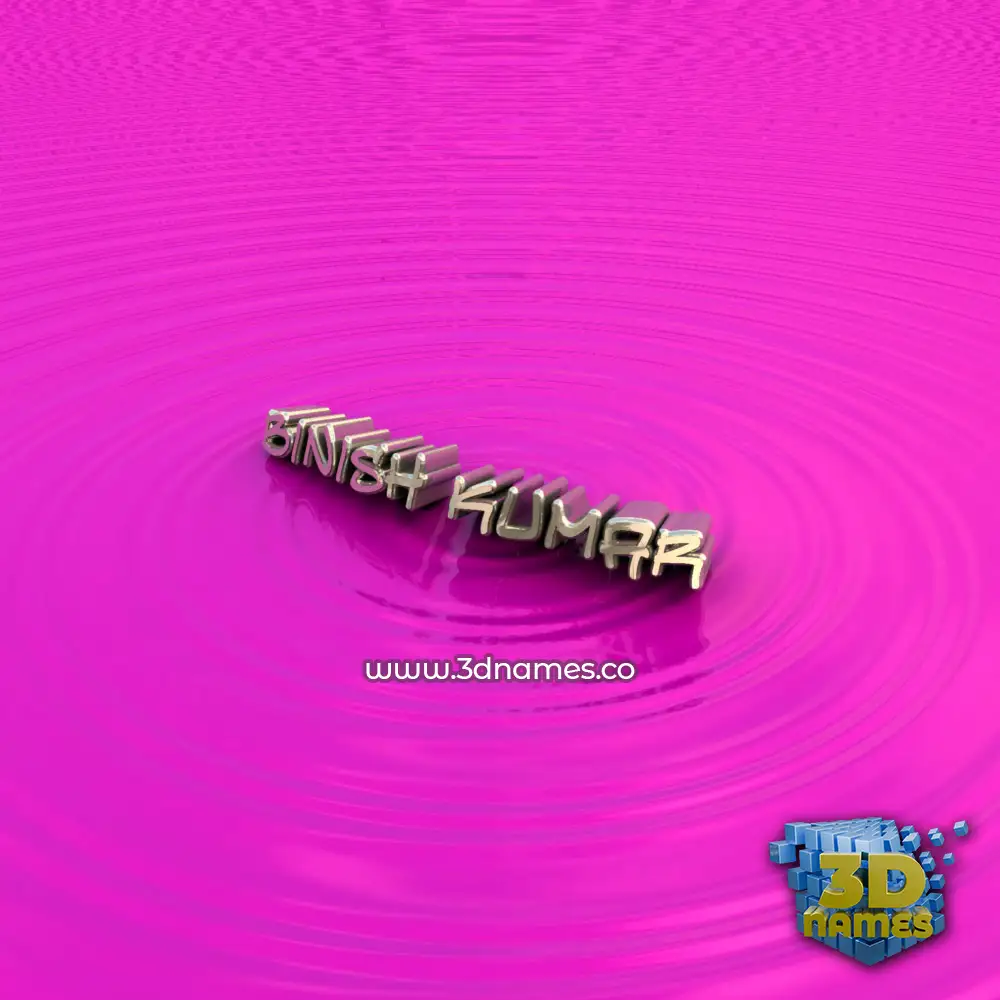 binish kumar in Pink Graffiti style - 3D name wallpaper