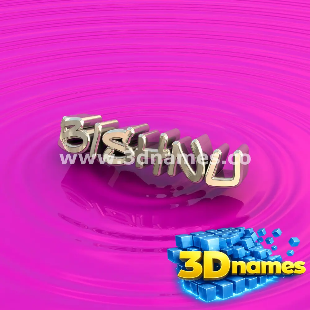 bishnu in Pink Graffiti style - 3D name wallpaper