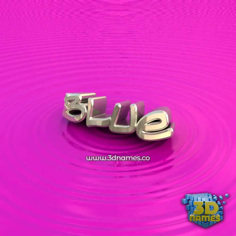 blue in Pink Graffiti style - 3D name wallpaper