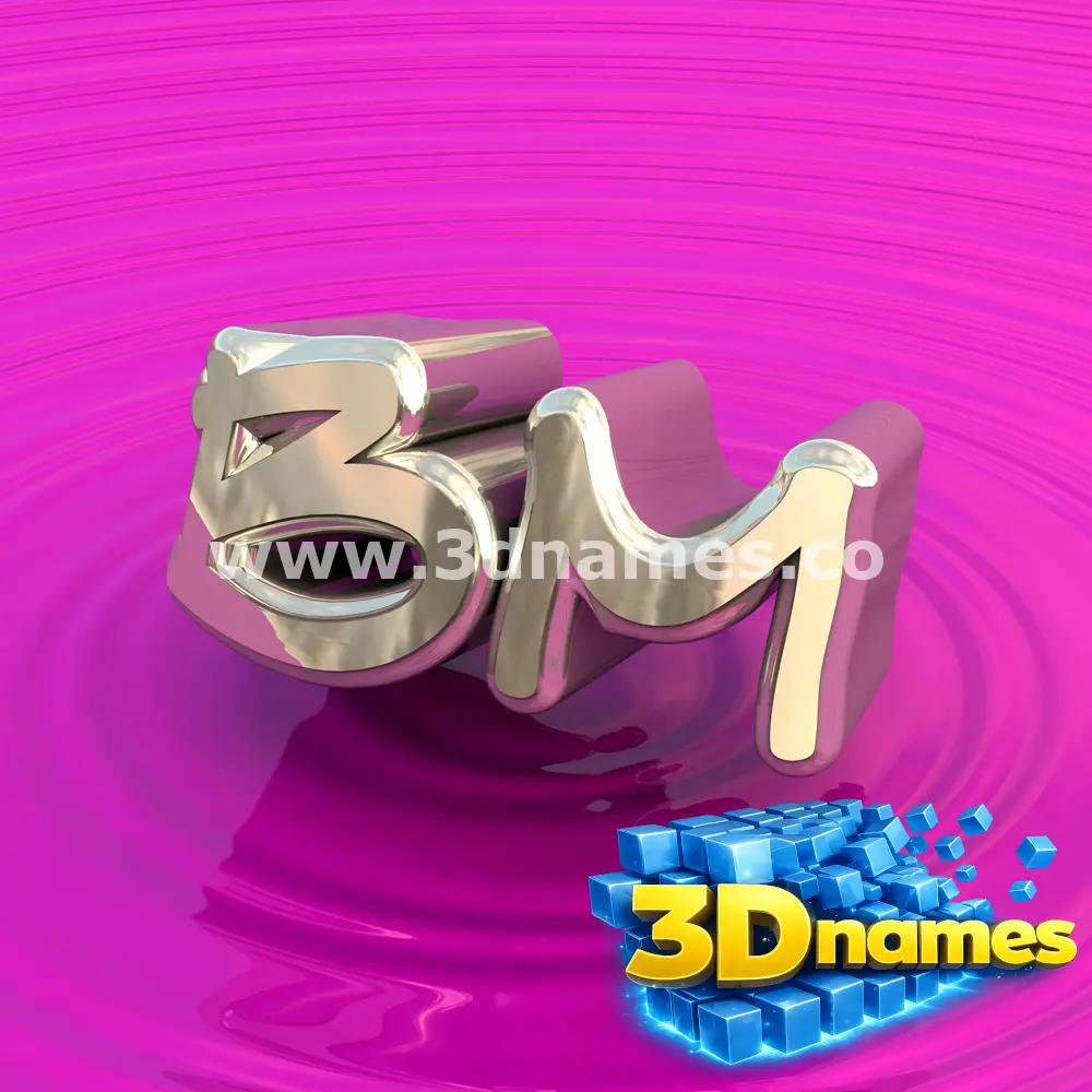 bm in Pink Graffiti style - 3D name wallpaper