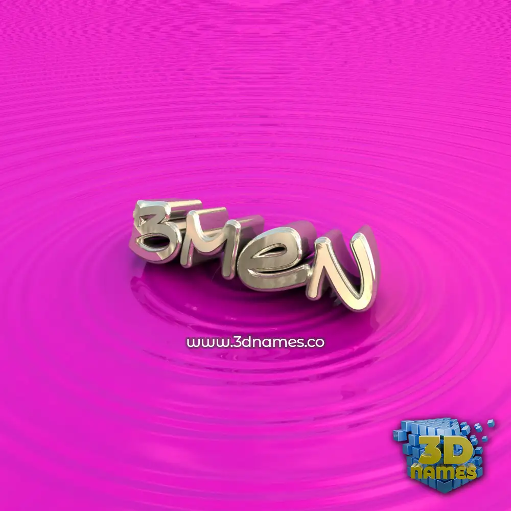 bmen in Pink Graffiti style - 3D name wallpaper