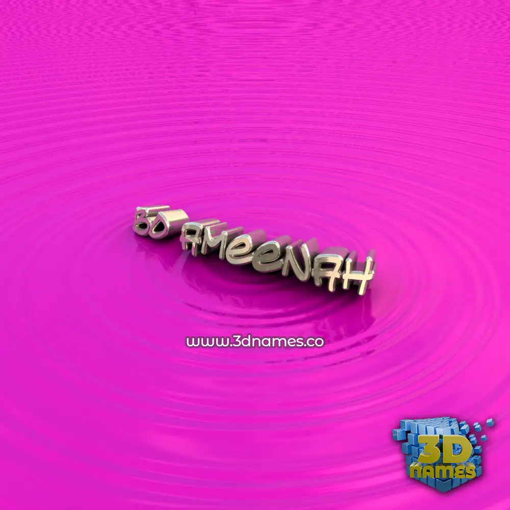 bo ameenah in Pink Graffiti style - 3D name wallpaper