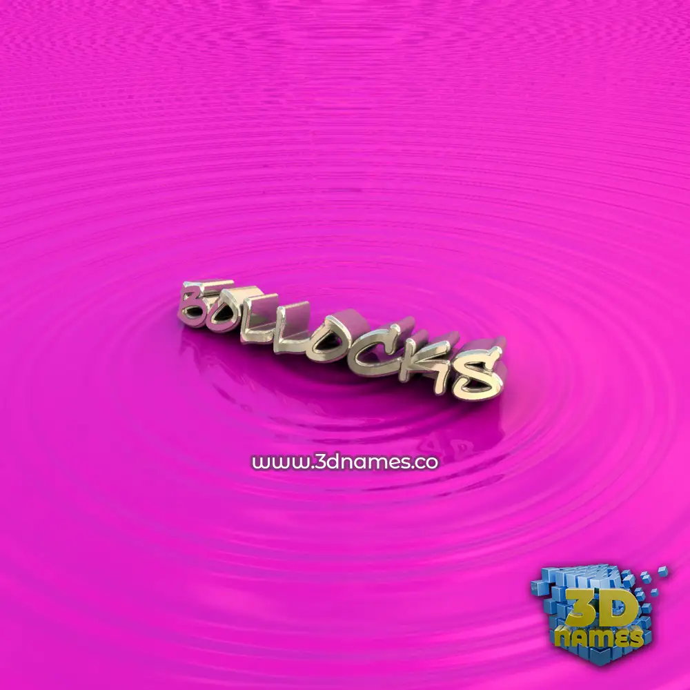 bollocks in Pink Graffiti style - 3D name wallpaper
