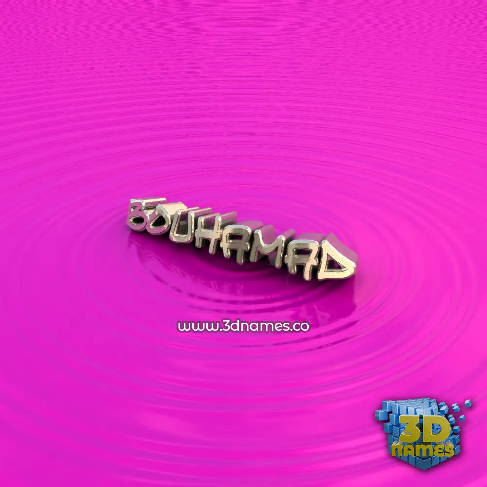 bouhamad in Pink Graffiti style - 3D name wallpaper