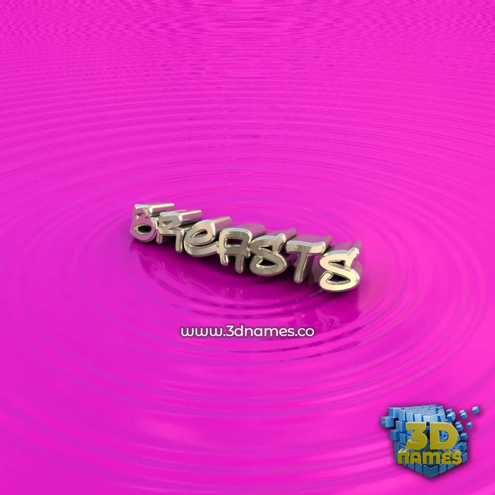 breasts in Pink Graffiti style - 3D name wallpaper