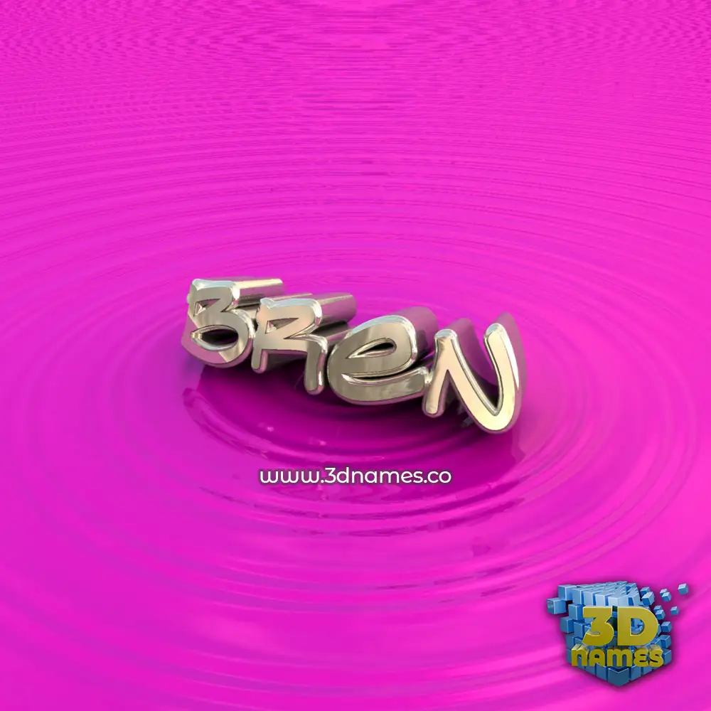 bren in Pink Graffiti style - 3D name wallpaper