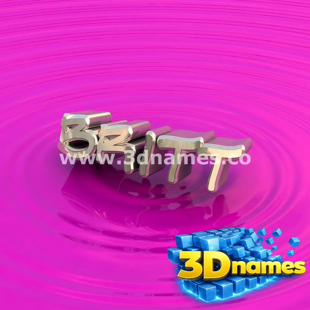britt in Pink Graffiti style - 3D name wallpaper