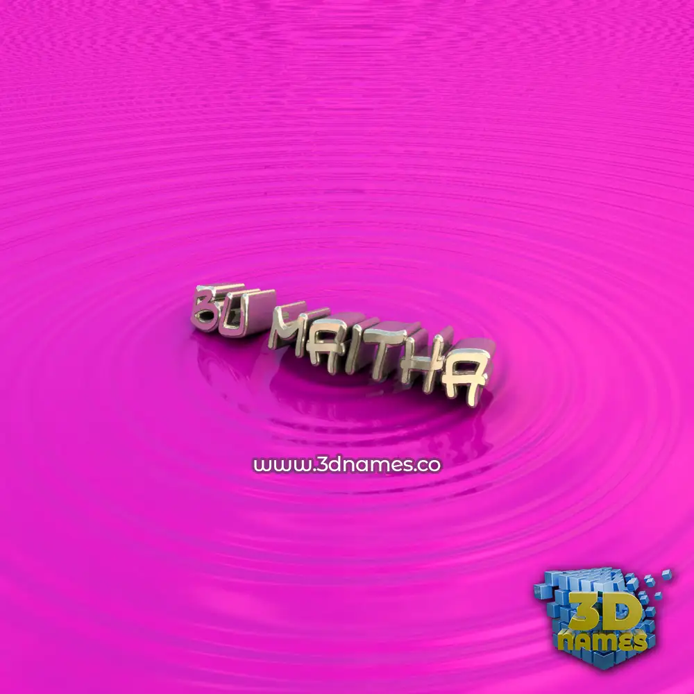 bu maitha in Pink Graffiti style - 3D name wallpaper