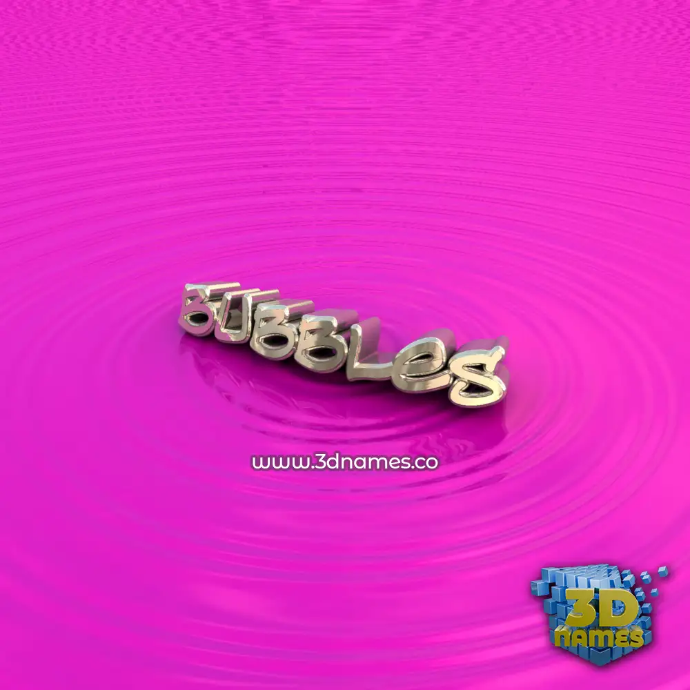 bubbles in Pink Graffiti style - 3D name wallpaper