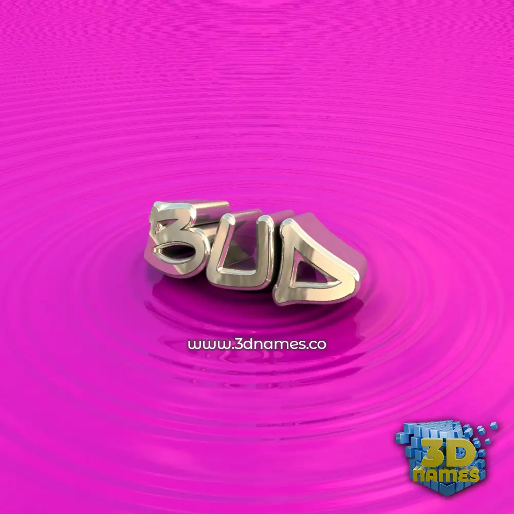 bud in Pink Graffiti style - 3D name wallpaper