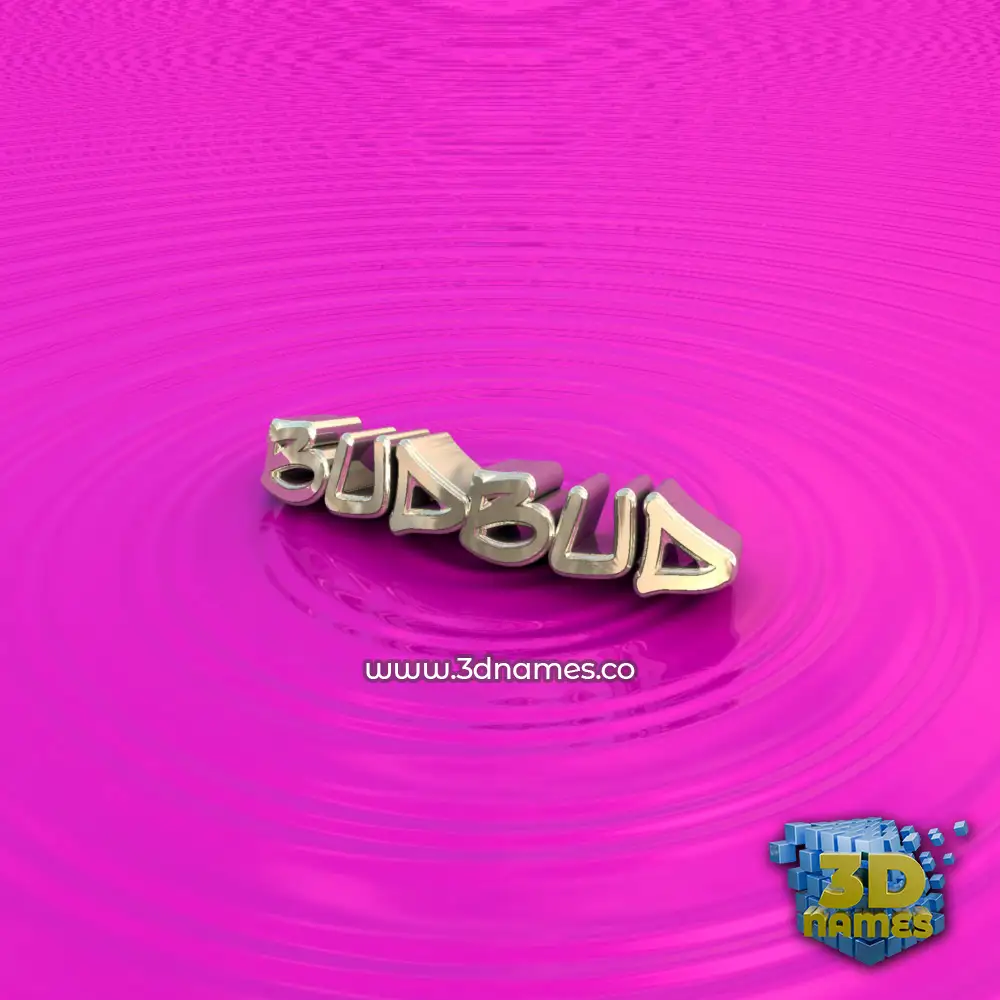 budbud in Pink Graffiti style - 3D name wallpaper