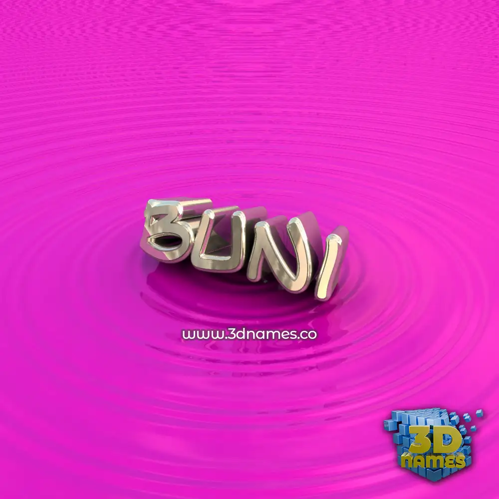 buni in Pink Graffiti style - 3D name wallpaper