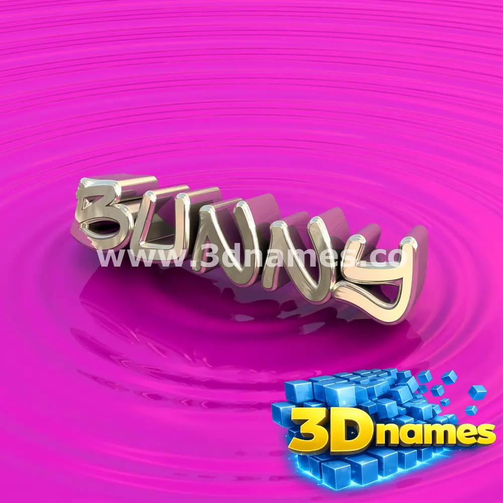 bunny in Pink Graffiti style - 3D name wallpaper