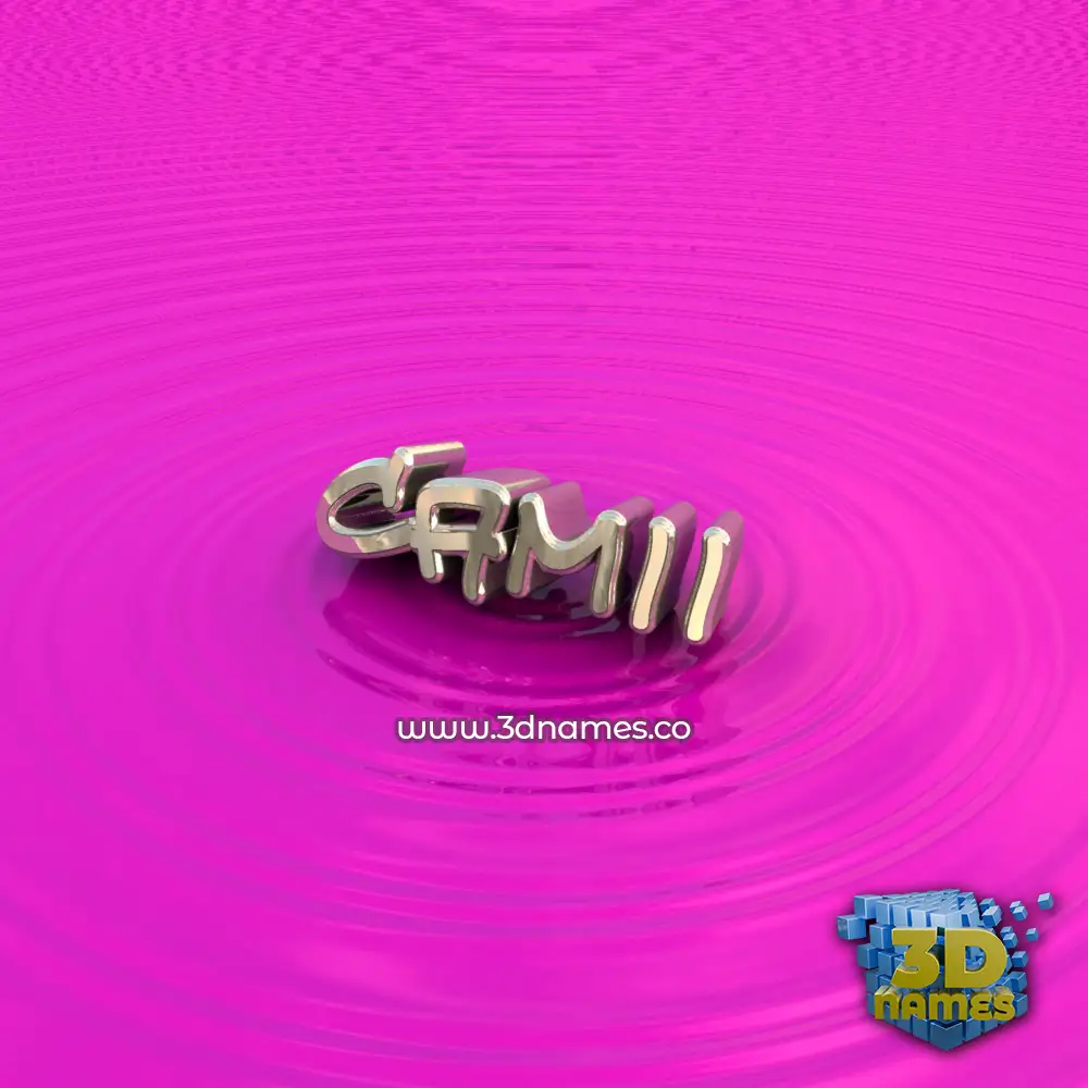 camii in Pink Graffiti style - 3D name wallpaper