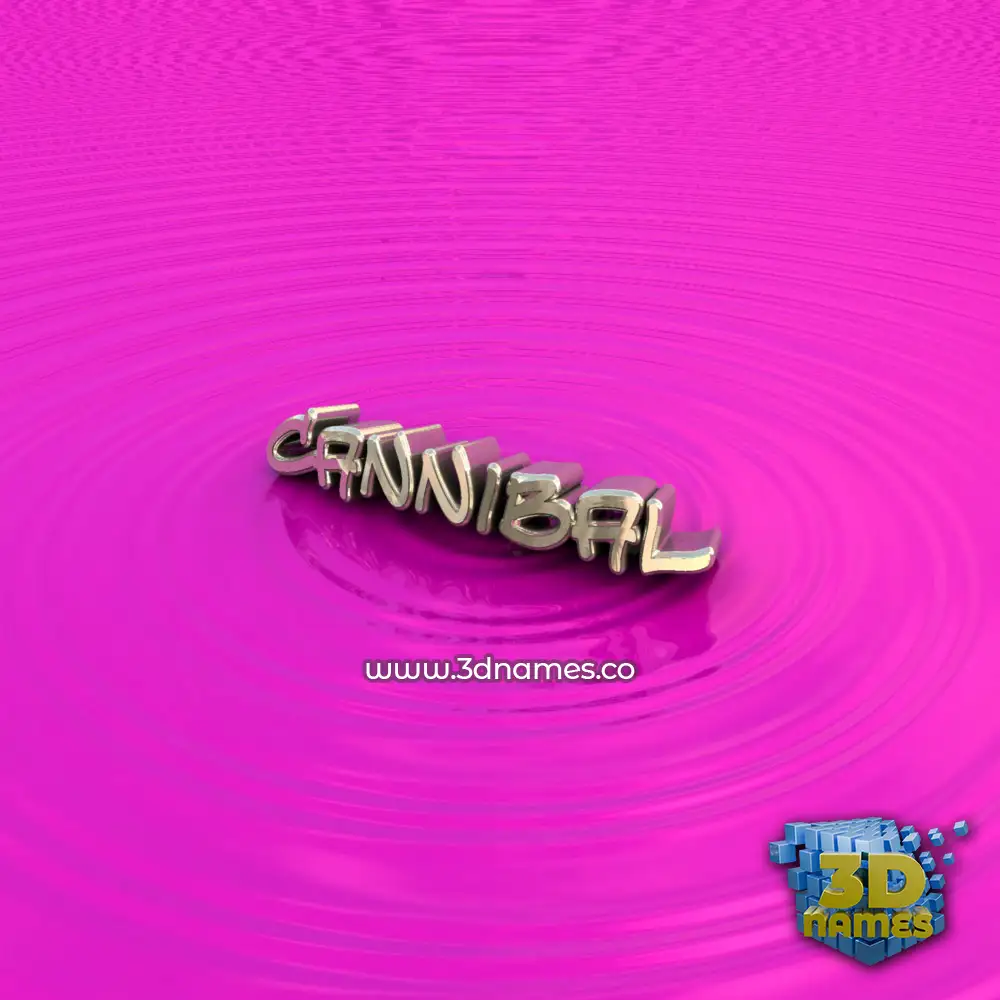 cannibal in Pink Graffiti style - 3D name wallpaper