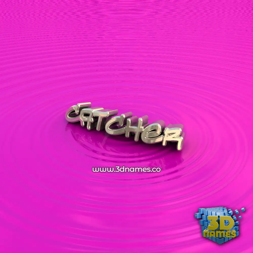 catcher in Pink Graffiti style - 3D name wallpaper