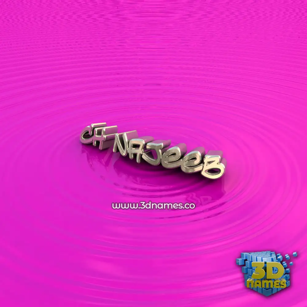 ch najeeb in Pink Graffiti style - 3D name wallpaper