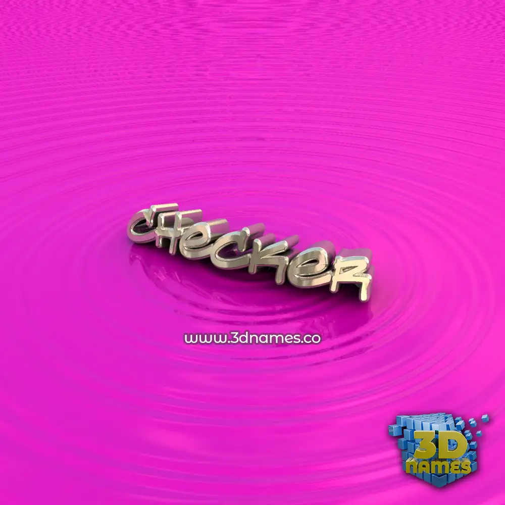 checker in Pink Graffiti style - 3D name wallpaper