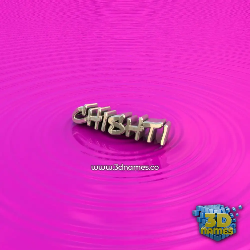 chishti in Pink Graffiti style - 3D name wallpaper