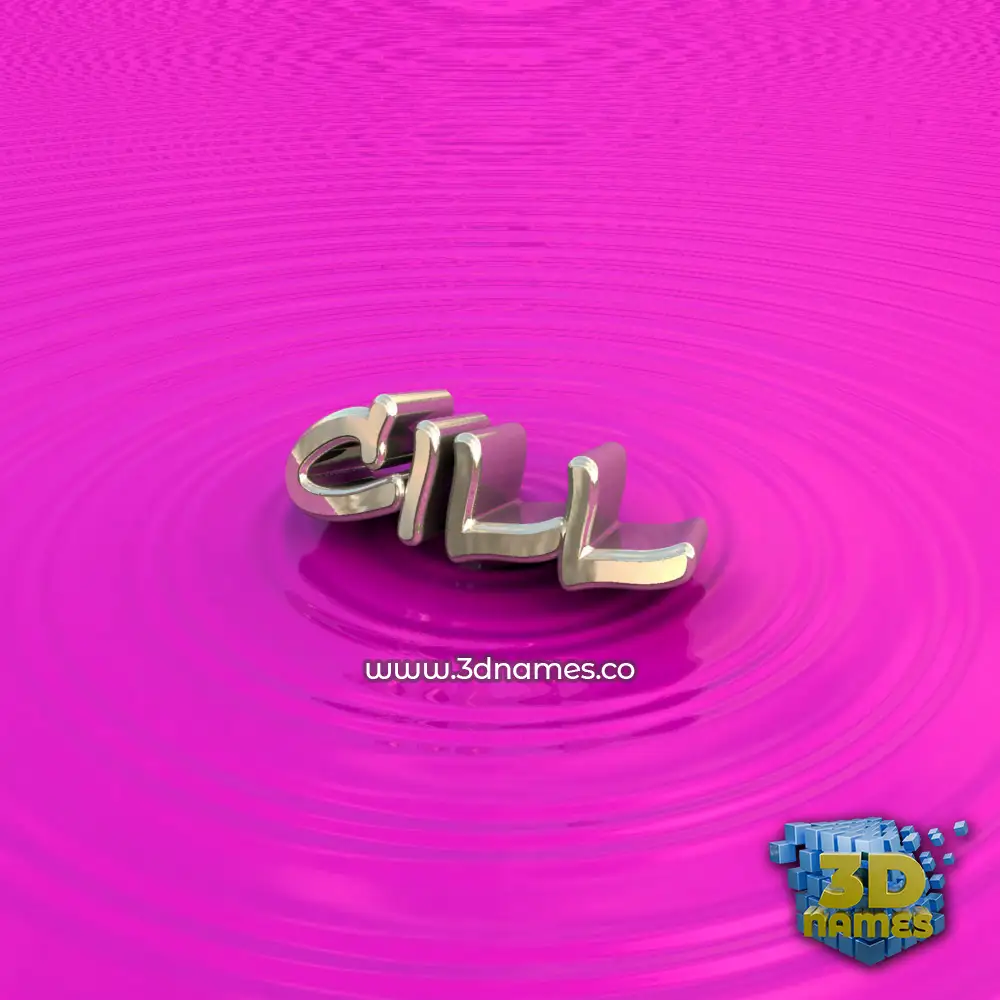cill in Pink Graffiti style - 3D name wallpaper