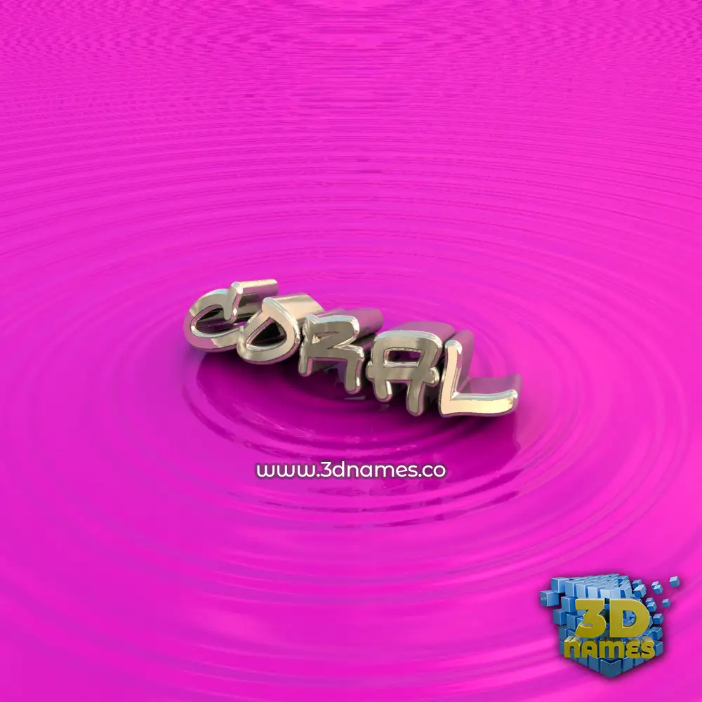 coral in Pink Graffiti style - 3D name wallpaper