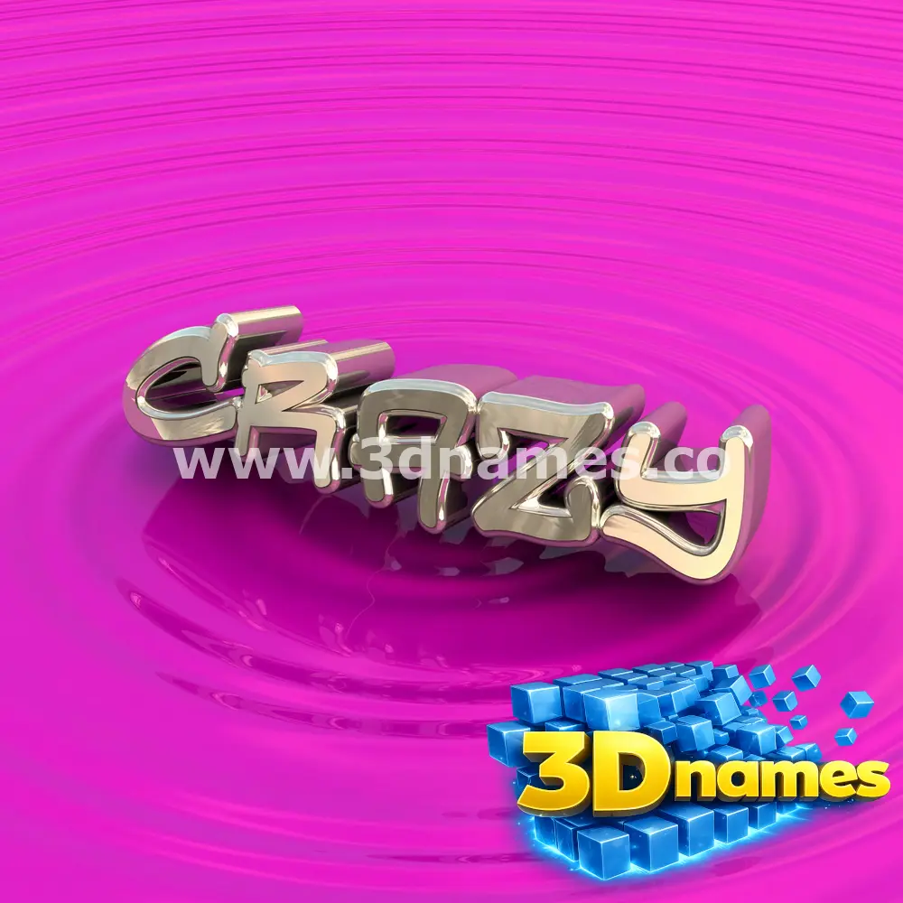 crazy in Pink Graffiti style - 3D name wallpaper
