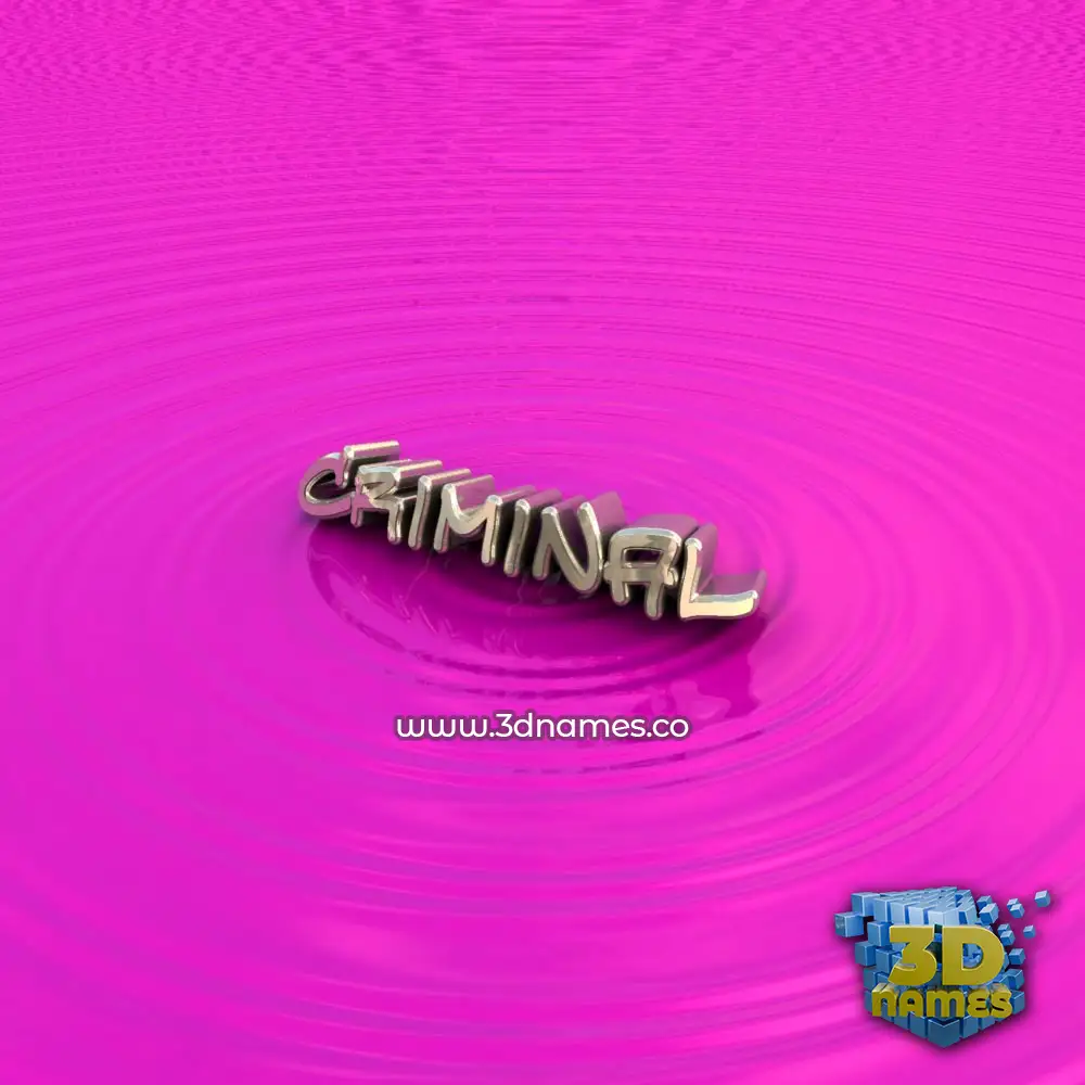 criminal in Pink Graffiti style - 3D name wallpaper