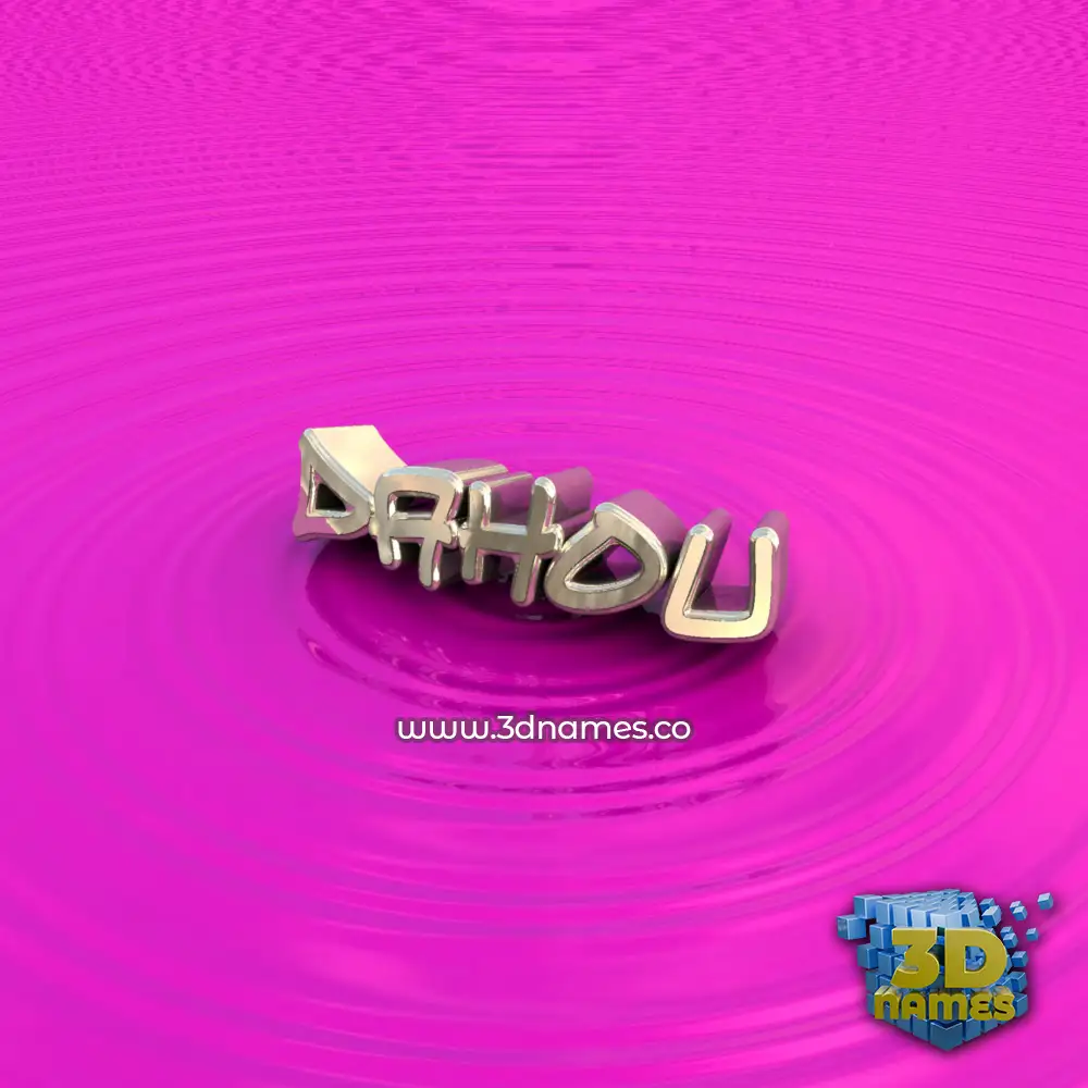 dahou in Pink Graffiti style - 3D name wallpaper