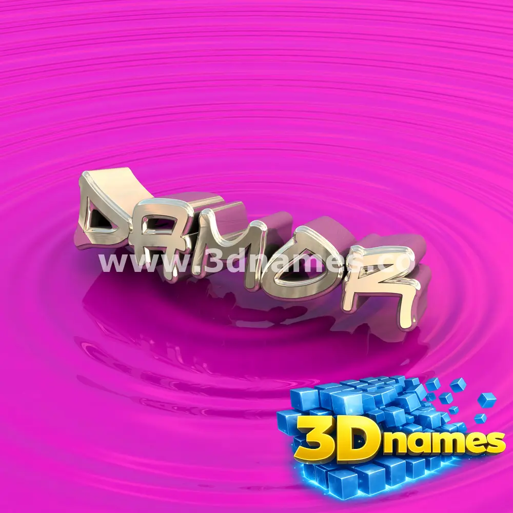 damor in Pink Graffiti style - 3D name wallpaper