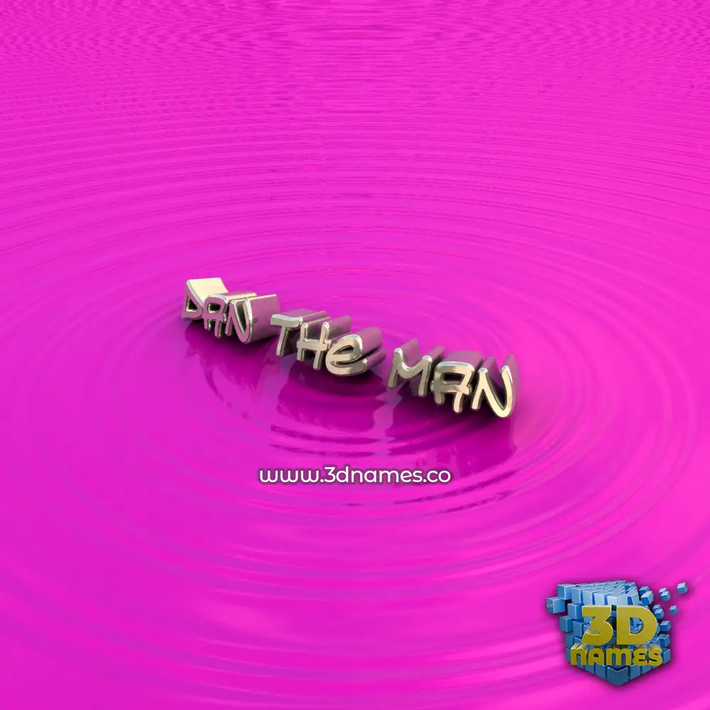 dan the man in Pink Graffiti style - 3D name wallpaper