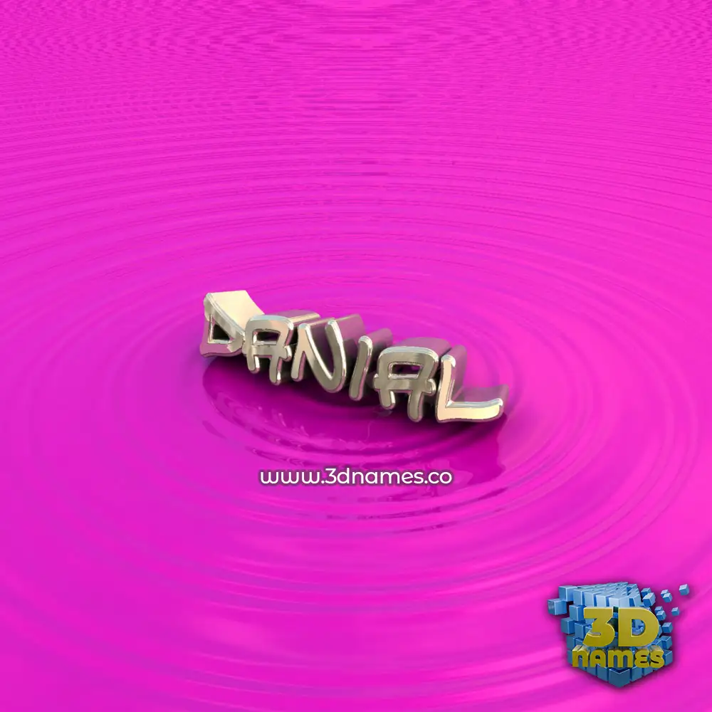 danial in Pink Graffiti style - 3D name wallpaper