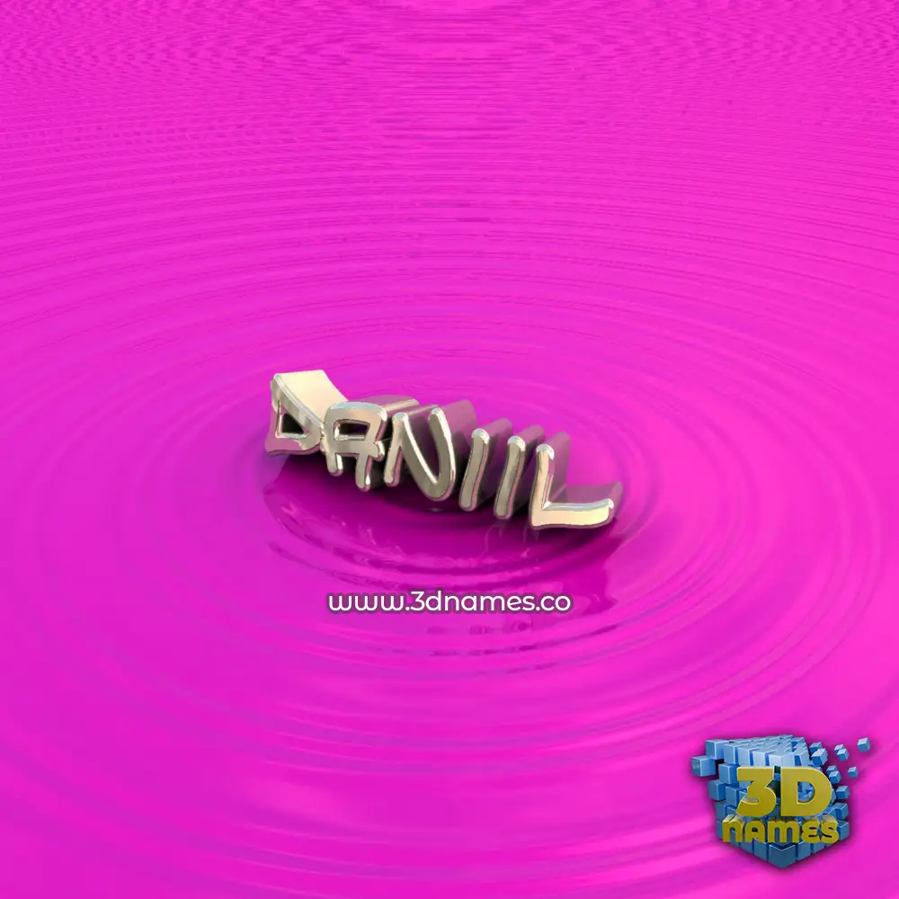 daniil in Pink Graffiti style - 3D name wallpaper
