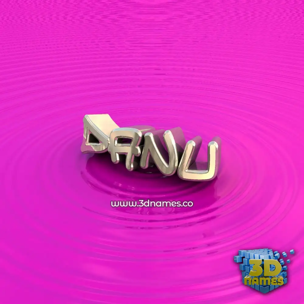 danu in Pink Graffiti style - 3D name wallpaper