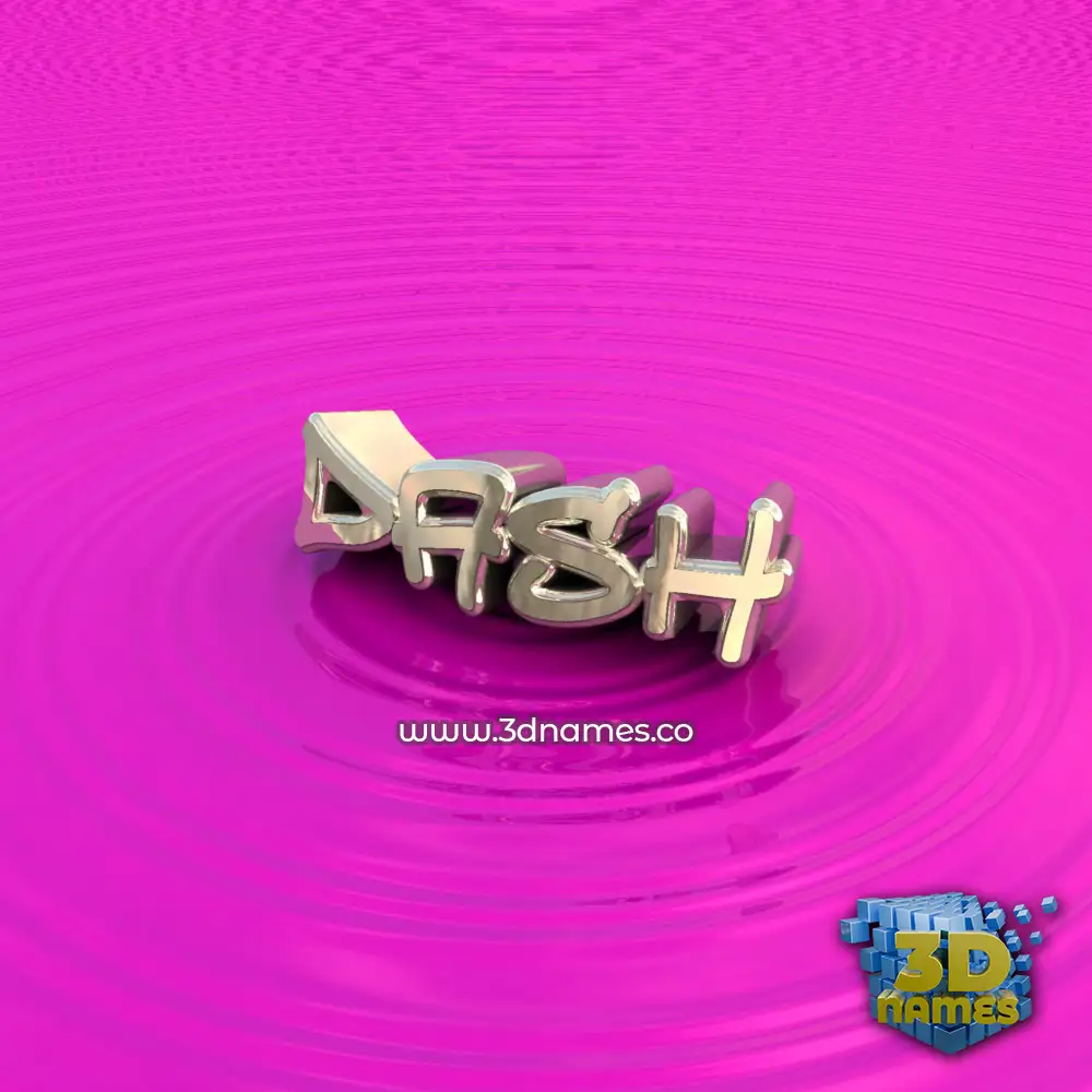 dash in Pink Graffiti style - 3D name wallpaper