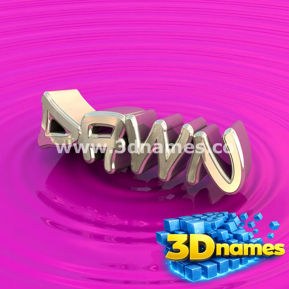 dawn in Pink Graffiti style - 3D name wallpaper