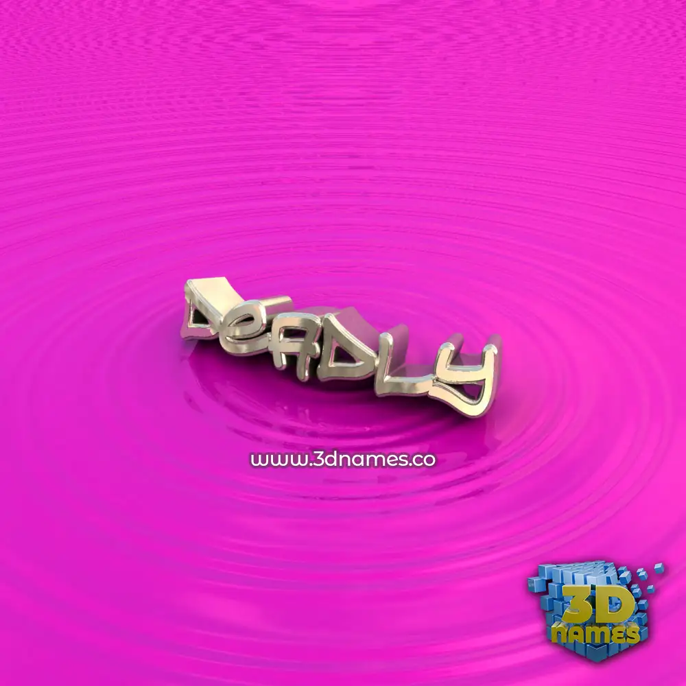deadly in Pink Graffiti style - 3D name wallpaper