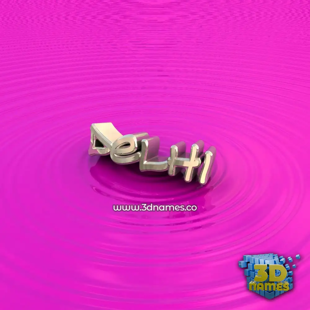 delhi in Pink Graffiti style - 3D name wallpaper