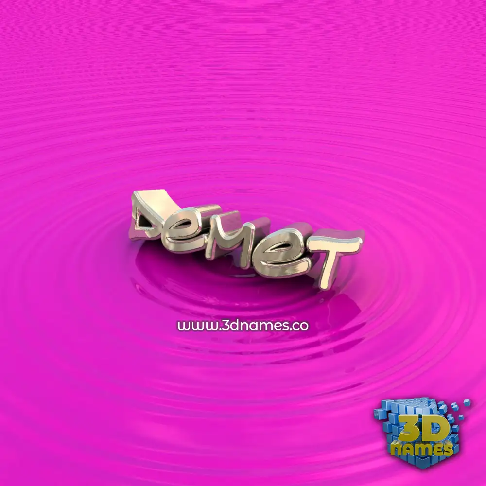 demet in Pink Graffiti style - 3D name wallpaper